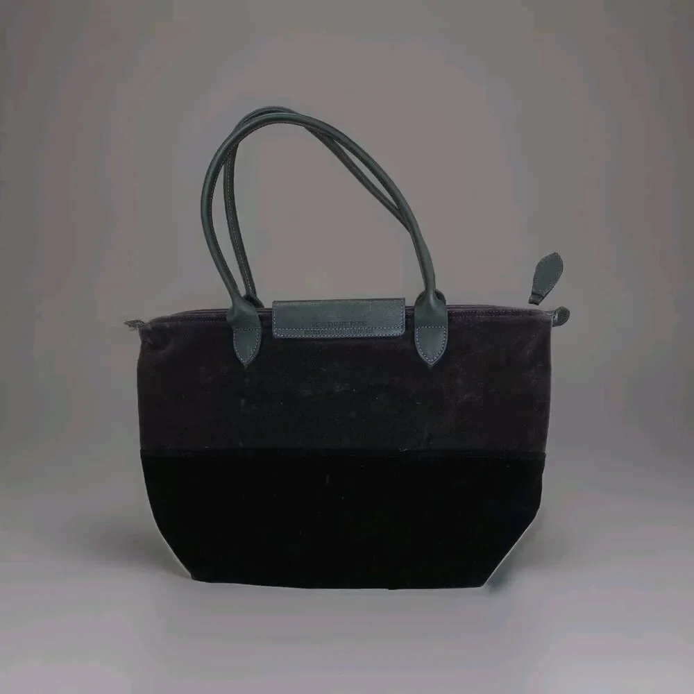 Longchamp Pliage velvet mini Multicolour‎ Black/Eggplant